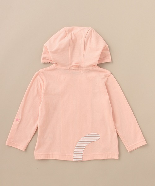 baby cheer（ベイビーチアー）の「ねこUVパーカ（パーカー・キッズ・オフホワイト/ピンク・110cm/90cm/120cm/80ｃｍ/100cm）」の5枚目の写真