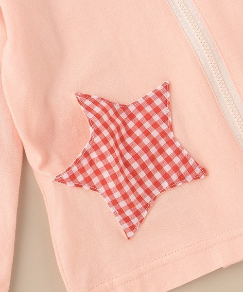 baby cheer（ベイビーチアー）の「ねこUVパーカ（パーカー・キッズ・オフホワイト/ピンク・110cm/90cm/120cm/80ｃｍ/100cm）」の10枚目の写真