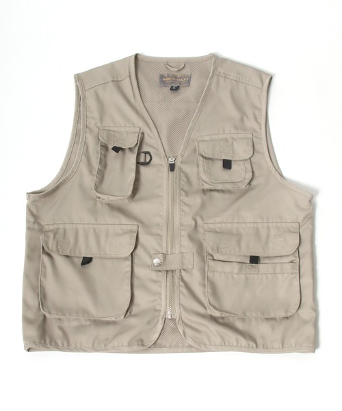 Salong hameu(サロン ハミュー)の「多ポケットのフィッシングベスト メンズ レディース(ベスト・メンズ・チャコールグレー/ベージュ/カーキ・M/L/XL)」の8枚目の写真