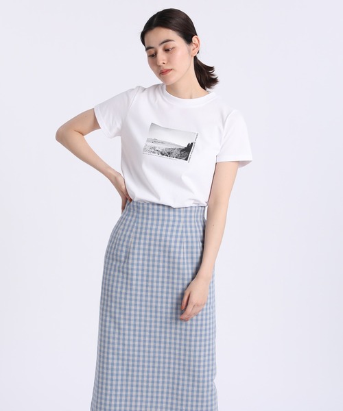 INED CLARO（イネドクラロ）の「フォトプリントTシャツ（Tシャツ/カットソー・レディース・ホワイト/ベージュ・フリー）」の9枚目の写真