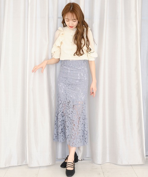 TITTY&CO.（ティティーアンドコー）の「【TITTY&CO.】マーメイドレーススカート（スカート・レディース・ブルー/アイボリー・X-SMALL/FREE）」の9枚目の写真