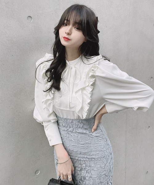 TITTY&CO.（ティティーアンドコー）の「【TITTY&CO.】マーメイドレーススカート（スカート・レディース・ブルー/アイボリー・X-SMALL/FREE）」の10枚目の写真