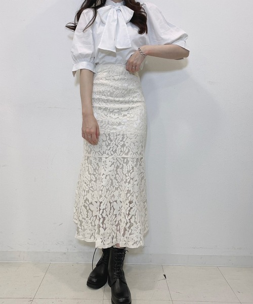 TITTY&CO.（ティティーアンドコー）の「【TITTY&CO.】マーメイドレーススカート（スカート・レディース・ブルー/アイボリー・X-SMALL/FREE）」の11枚目の写真