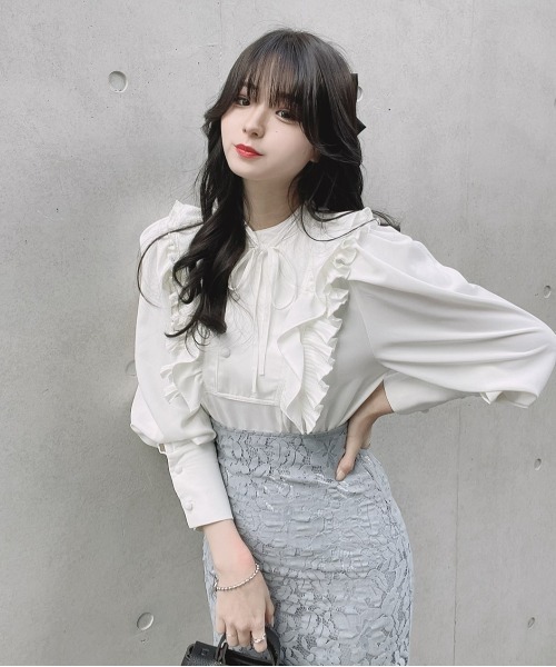 TITTY&CO.（ティティーアンドコー）の「【TITTY&CO.】マーメイドレーススカート（スカート・レディース・ブルー/アイボリー・X-SMALL/FREE）」の14枚目の写真