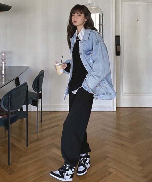 Jewelobe（ジュエローブ）の「ダメージデニムルーズジャケット（デニムジャケット・レディース・サックスブルー・S/M）」の14枚目の写真