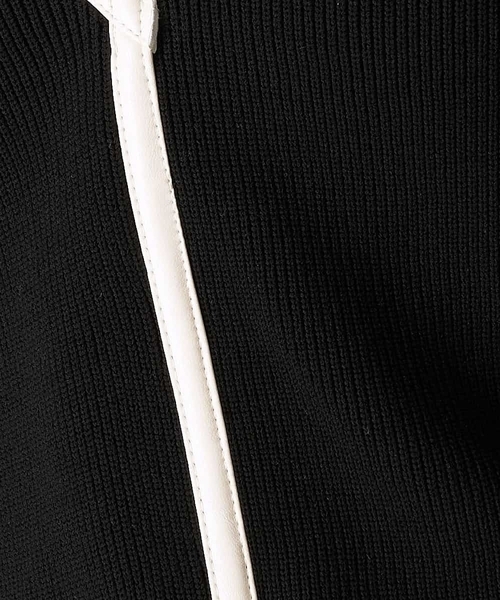 A de a.v.v（アードアー・ヴェ・ヴェ）の「配色レザーニットベスト（ニット/セーター・レディース・ホワイト/ブラック/クリーム・39）」の16枚目の写真