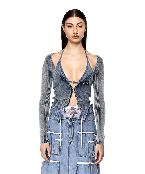 DIESEL(ディーゼル)の「レディース 長袖 トップス レイヤード カーディガン(カーディガン/ボレロ・レディース・インディゴブルー・LARGE/X-LARGE/MEDIUM/SMALL)」の13枚目の写真