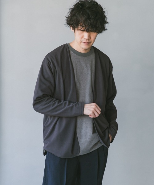URBAN RESEARCH DOORS(アーバンリサーチドアーズ)の「『UR TECH ひやサラクール』Air Dry ポンチカーディガン(カーディガン/ボレロ・メンズ・グレー系その他/チャコールグレー/ブラウン系その他・MEDIUM/LARGE)」の14枚目の写真