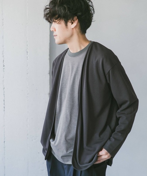 URBAN RESEARCH DOORS(アーバンリサーチドアーズ)の「『UR TECH ひやサラクール』Air Dry ポンチカーディガン(カーディガン/ボレロ・メンズ・グレー系その他/チャコールグレー/ブラウン系その他・MEDIUM/LARGE)」の6枚目の写真