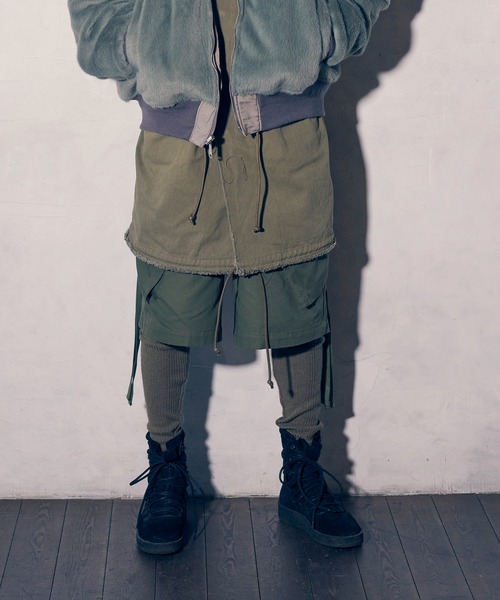 Wizzard(ウィザード)の「Wizzard ウィザード / LAYERED PANTS 異素材レイヤードパンツ / WPA22-002(その他パンツ・メンズ・カーキ/ブラック・3/1/2)」の1枚目の写真