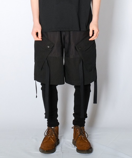 Wizzard(ウィザード)の「Wizzard ウィザード / LAYERED PANTS 異素材レイヤードパンツ / WPA22-002(その他パンツ・メンズ・カーキ/ブラック・3/1/2)」の2枚目の写真