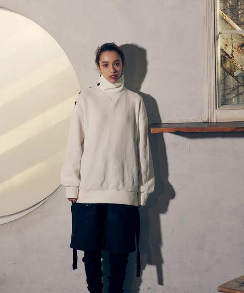 Wizzard(ウィザード)の「Wizzard ウィザード / LAYERED PANTS 異素材レイヤードパンツ / WPA22-002(その他パンツ・メンズ・カーキ/ブラック・3/1/2)」の3枚目の写真