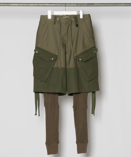 Wizzard(ウィザード)の「Wizzard ウィザード / LAYERED PANTS 異素材レイヤードパンツ / WPA22-002(その他パンツ・メンズ・カーキ/ブラック・3/1/2)」の9枚目の写真