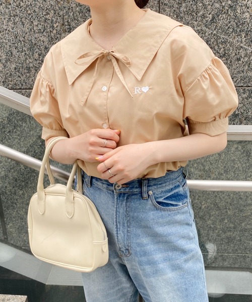 PairPair(ペアペア)の「セーラーカラーブラウス(シャツ/ブラウス・レディース・オフホワイト/クリーム/ピンクベージュ・フリー)」の3枚目の写真