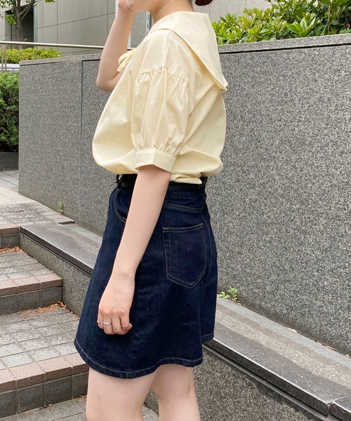 PairPair(ペアペア)の「セーラーカラーブラウス(シャツ/ブラウス・レディース・オフホワイト/クリーム/ピンクベージュ・フリー)」の11枚目の写真