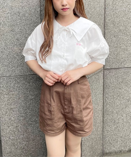 PairPair(ペアペア)の「セーラーカラーブラウス(シャツ/ブラウス・レディース・オフホワイト/クリーム/ピンクベージュ・フリー)」の5枚目の写真