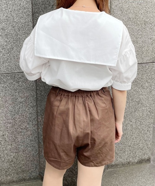 PairPair(ペアペア)の「セーラーカラーブラウス(シャツ/ブラウス・レディース・オフホワイト/クリーム/ピンクベージュ・フリー)」の7枚目の写真