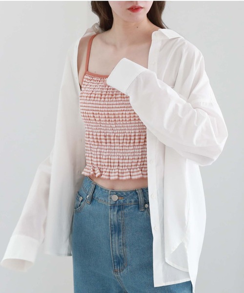 archives（アルシーヴ）の「シャーリングキャミソール（キャミソール・レディース・ブラック/ベージュ/オレンジ/ブルー/グリーン・MEDIUM）」の5枚目の写真