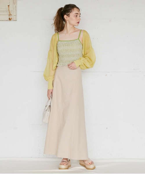 archives（アルシーヴ）の「シャーリングキャミソール（キャミソール・レディース・ブラック/ベージュ/オレンジ/ブルー/グリーン・MEDIUM）」の13枚目の写真