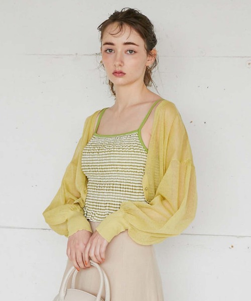 archives（アルシーヴ）の「シャーリングキャミソール（キャミソール・レディース・ブラック/ベージュ/オレンジ/ブルー/グリーン・MEDIUM）」の7枚目の写真