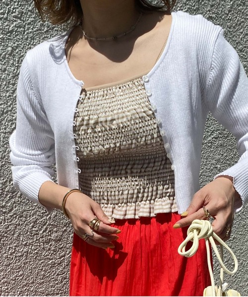 archives（アルシーヴ）の「シャーリングキャミソール（キャミソール・レディース・ブラック/ベージュ/オレンジ/ブルー/グリーン・MEDIUM）」の15枚目の写真