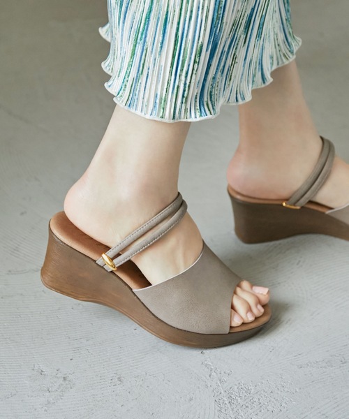 Fashion Letter(ファッションレター)の「2wayアンクルストラップコンフォートサンダル 痛くないサンダル(サンダル・レディース・ホワイト/ブラック/ベージュ/ライトグリーン/ピンク系その他/ダークベージュ・LL/S/M/L)」の4枚目の写真