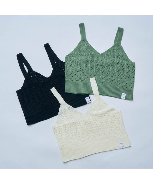 algy（アルジー）の「透かし編みニットビスチェ（ベスト・キッズ・ブラック/アイボリー/ミント・SMALL/MEDIUM/X-SMALL/XX-SMALL）」の4枚目の写真