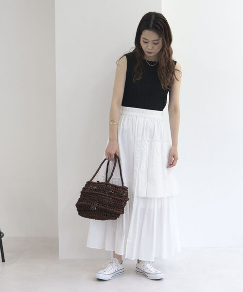 HALIN（ハリン）の「【HALIN/ハリン】レオパード巾着折りたたみバスケットバッグ（かごバッグ・レディース・ダークブラウン/キナリ・FREE）」の10枚目の写真