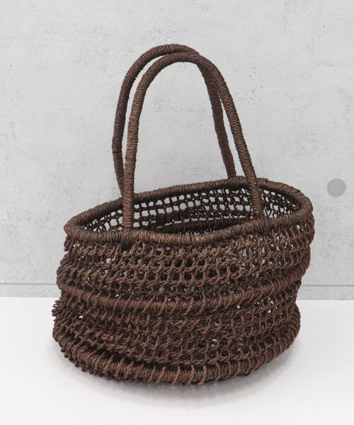 HALIN（ハリン）の「【HALIN/ハリン】レオパード巾着折りたたみバスケットバッグ（かごバッグ・レディース・ダークブラウン/キナリ・FREE）」の13枚目の写真