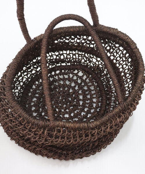 HALIN（ハリン）の「【HALIN/ハリン】レオパード巾着折りたたみバスケットバッグ（かごバッグ・レディース・ダークブラウン/キナリ・FREE）」の15枚目の写真