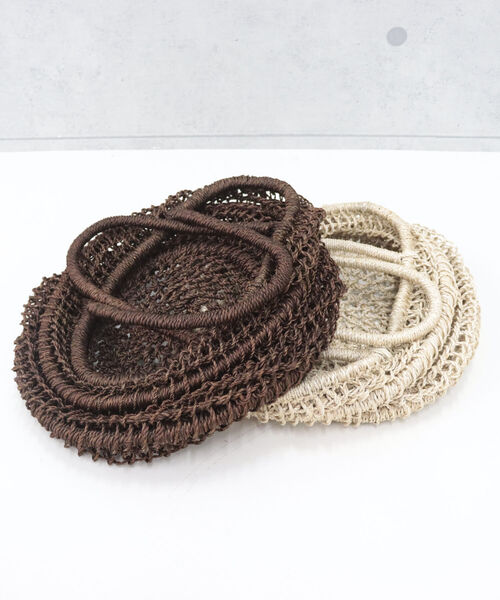 HALIN（ハリン）の「【HALIN/ハリン】レオパード巾着折りたたみバスケットバッグ（かごバッグ・レディース・ダークブラウン/キナリ・FREE）」の17枚目の写真