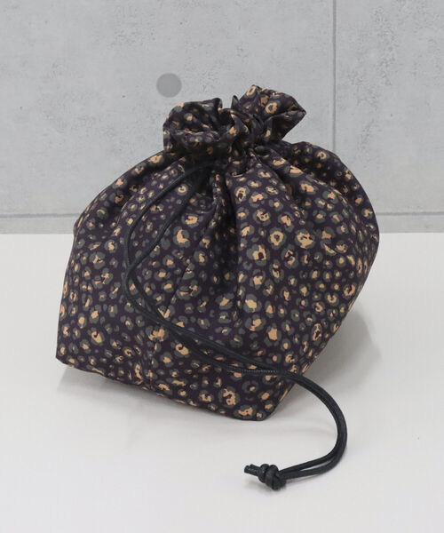 HALIN（ハリン）の「【HALIN/ハリン】レオパード巾着折りたたみバスケットバッグ（かごバッグ・レディース・ダークブラウン/キナリ・FREE）」の19枚目の写真