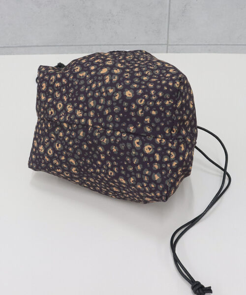 HALIN（ハリン）の「【HALIN/ハリン】レオパード巾着折りたたみバスケットバッグ（かごバッグ・レディース・ダークブラウン/キナリ・FREE）」の20枚目の写真