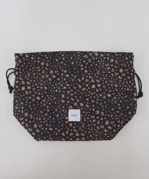 HALIN（ハリン）の「【HALIN/ハリン】レオパード巾着折りたたみバスケットバッグ（かごバッグ・レディース・ダークブラウン/キナリ・FREE）」の21枚目の写真
