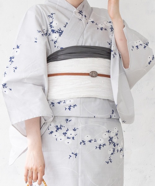 ゆかた館グレース(ユカタカングレース)の「こだわり浴衣5点セット(浴衣・レディース・イエロー/グリーン/ベージュ/ベージュ系/クリーム/サックスブルー/ライトグレー/グレー/ラベンダー/チャコールグレー/ライトグレー系・MEDIUM/SMALL)」の13枚目の写真