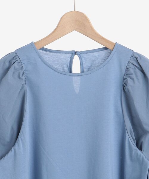 le.coeur blanc(ルクールブラン)の「マーセライズボリュームスリーブプルオーバー(Tシャツ/カットソー・レディース・ライトブルー/ブラック/オフホワイト・38)」の22枚目の写真