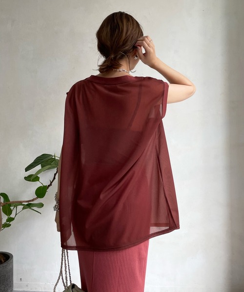 DouDou(ドゥドゥ)の「シアートップス+リブタイトスカートSET(ワンピース・レディース・ライトグレー/ブラック/オレンジ/ピンク・FREE)」の11枚目の写真