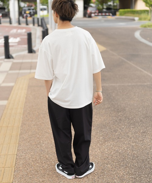 SlashDate(スラッシュデイト)の「カレッジロゴサガラ刺繍クルーネックTシャツ/オールドイングリッシュ/ビッグシルエット/古着風(Tシャツ/カットソー・レディース・ホワイト/ブラック/ネイビー/グリーン/ブルー・M/L/XL)」の15枚目の写真