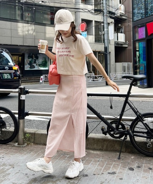 one after another NICE CLAUP（ワンアフターアナザーナイスクラップ）の「ノンストレスで履ける　しぼしぼスリットスカート（スカート・レディース・ブラック/ブラック系その他/サックスブルー系/ピンク系その他・FREE）」の17枚目の写真