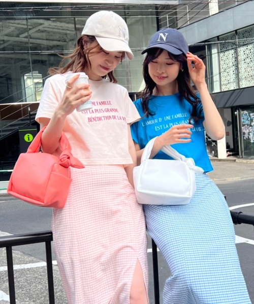 one after another NICE CLAUP（ワンアフターアナザーナイスクラップ）の「ノンストレスで履ける　しぼしぼスリットスカート（スカート・レディース・ブラック/ブラック系その他/サックスブルー系/ピンク系その他・FREE）」の7枚目の写真