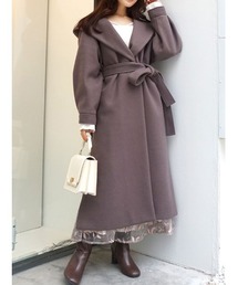 MERCURYDUO | フーデッドロングコート(チェスターコート)