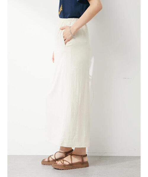 Green Parks(グリーンパークス)の「Iラインシャーリングスカート(スカート・レディース・ネイビー/グリーン/アイボリー・FREE)」の7枚目の写真