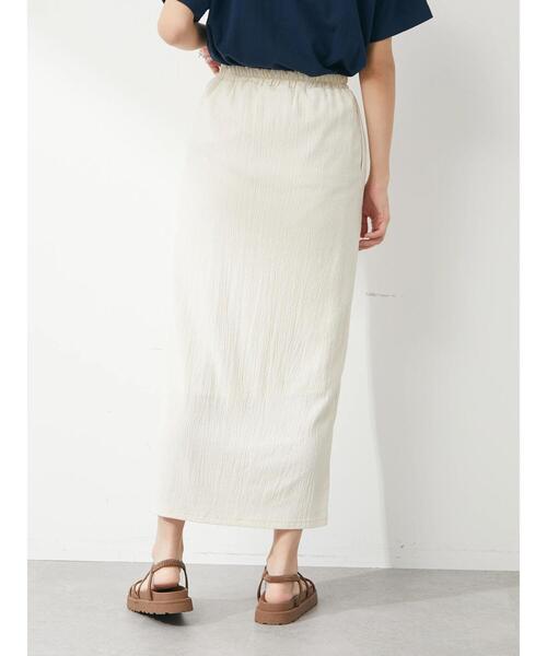 Green Parks(グリーンパークス)の「Iラインシャーリングスカート(スカート・レディース・ネイビー/グリーン/アイボリー・FREE)」の8枚目の写真