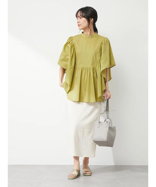 Green Parks(グリーンパークス)の「Iラインシャーリングスカート(スカート・レディース・ネイビー/グリーン/アイボリー・FREE)」の11枚目の写真