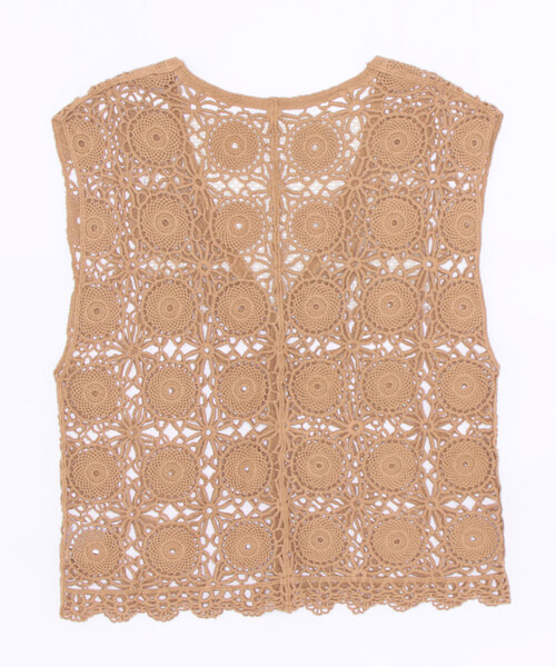libelle more（リベル モア）の「かぎ針風透かし柄ベスト（ベスト・レディース・ブラック/アイボリー/モカ・M/L）」の21枚目の写真