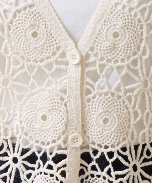 libelle more（リベル モア）の「かぎ針風透かし柄ベスト（ベスト・レディース・ブラック/アイボリー/モカ・M/L）」の17枚目の写真