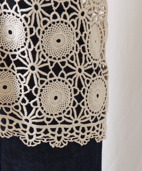 libelle more（リベル モア）の「かぎ針風透かし柄ベスト（ベスト・レディース・ブラック/アイボリー/モカ・M/L）」の13枚目の写真