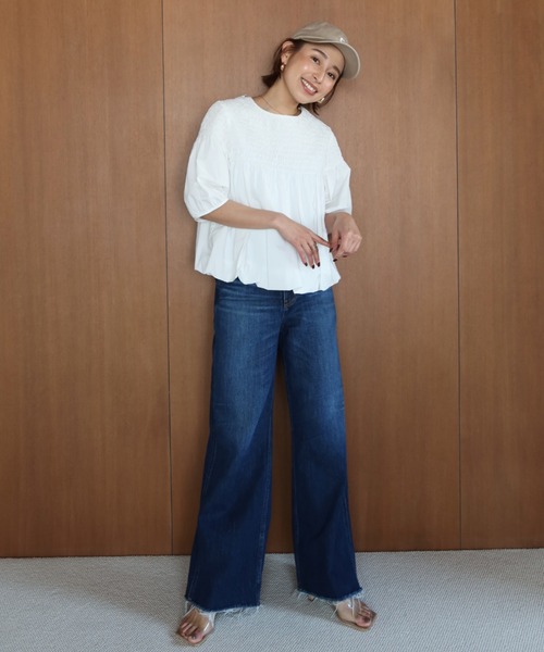 CREDONA（クレドナ）の「デニムワイドパンツBLU（デニムパンツ・レディース・ブルー・SMALL/MEDIUM/X-SMALL）」の2枚目の写真