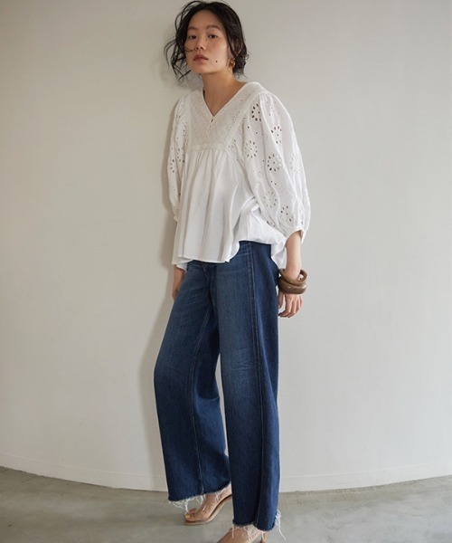 CREDONA（クレドナ）の「デニムワイドパンツBLU（デニムパンツ・レディース・ブルー・SMALL/MEDIUM/X-SMALL）」の22枚目の写真