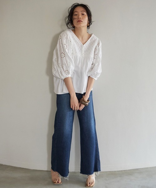 CREDONA（クレドナ）の「デニムワイドパンツBLU（デニムパンツ・レディース・ブルー・SMALL/MEDIUM/X-SMALL）」の17枚目の写真